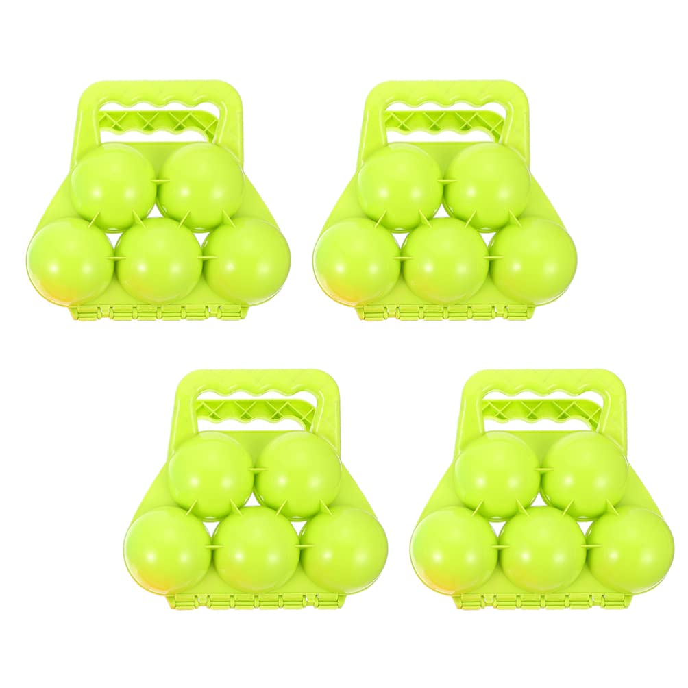 4-Piece Snowball Maker Kit with Handle - 5-in-1 Winter Snowball Tool for Kids Outdoor Play & Indoor Fun - Perfect for Snowball Fights, Winter Games, and Family Snow Day Activities