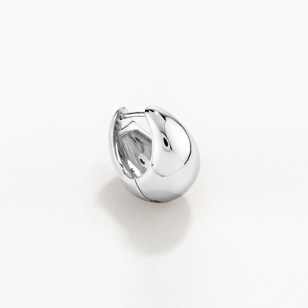 Silver Curve Dome Huggies Earrings - Trendy Hoop Earrings for Women, Perfect for Everyday Wear & Special Occasions