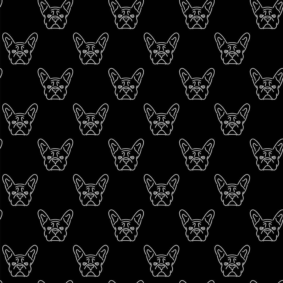 Black and White Dog Pattern Peel and Stick Removable Wallpaper - Self-Adhesive Decorative Wall Covering for Pet Lovers, Nursery, Living Room, Bedroom Decor