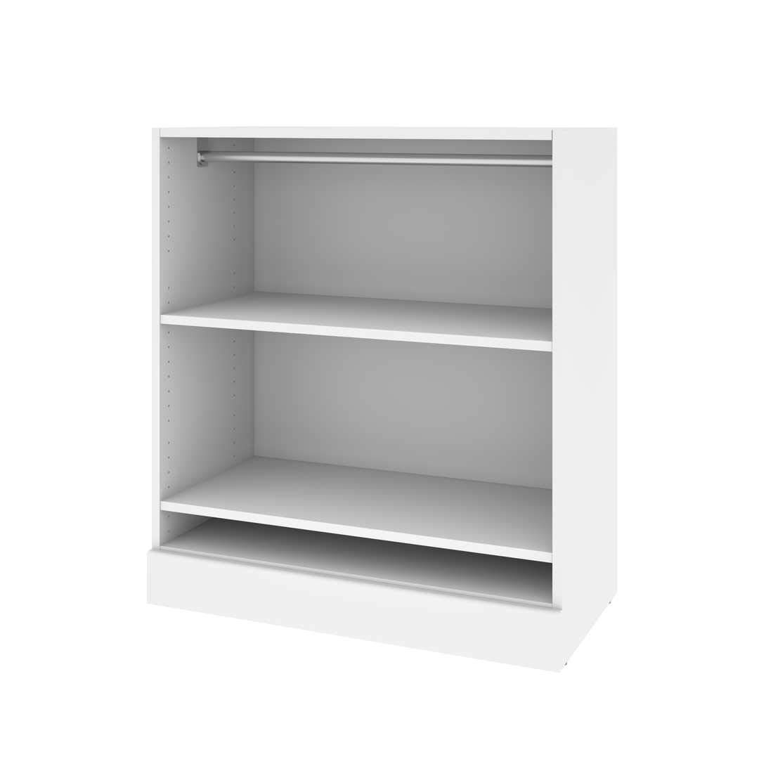 Bestar 36-inch White Closet Organizer - Versatile Wardrobe Storage for Bedroom, Mudroom, Entryway & Kitchen Pantry | Space-Saving Solution for Clothes, Shoes & Home Organization