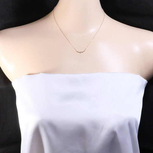 4℃ K10PG Natural Stone Diamond Necklace - 14K Gold Plated Elegant Jewelry for Women, Perfect for Weddings, Anniversaries & Special Occasions