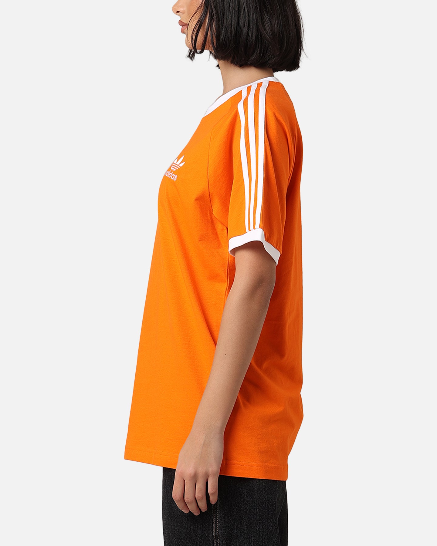 Adidas 3 Stripes T-Shirt for Men - Orange Cotton Casual Tee - Perfect for Gym, Running & Everyday Wear