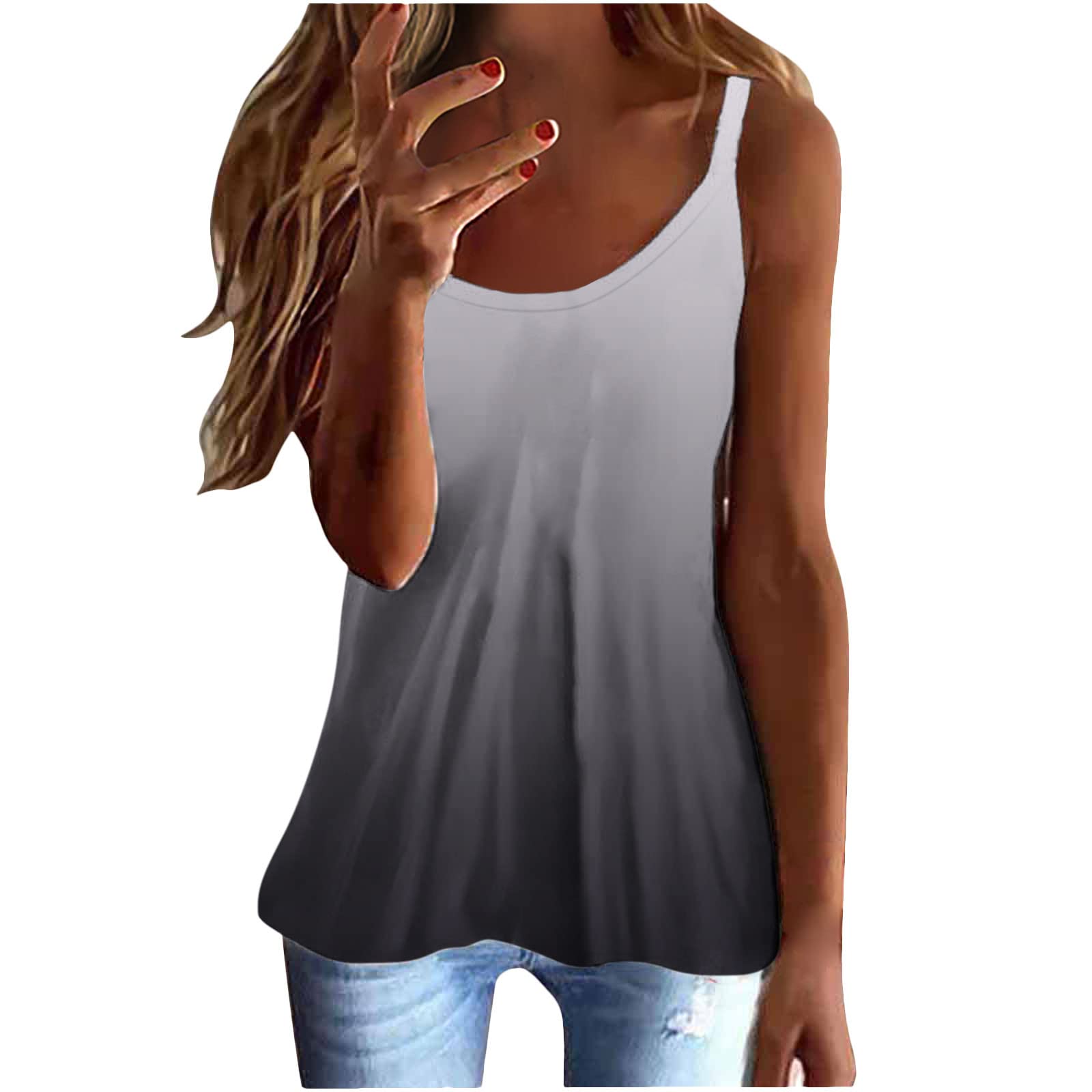 Women's Summer Spaghetti Strap Tank Tops - Breathable Basic Cami Tee Shirts for Beach, Yoga & Casual Wear