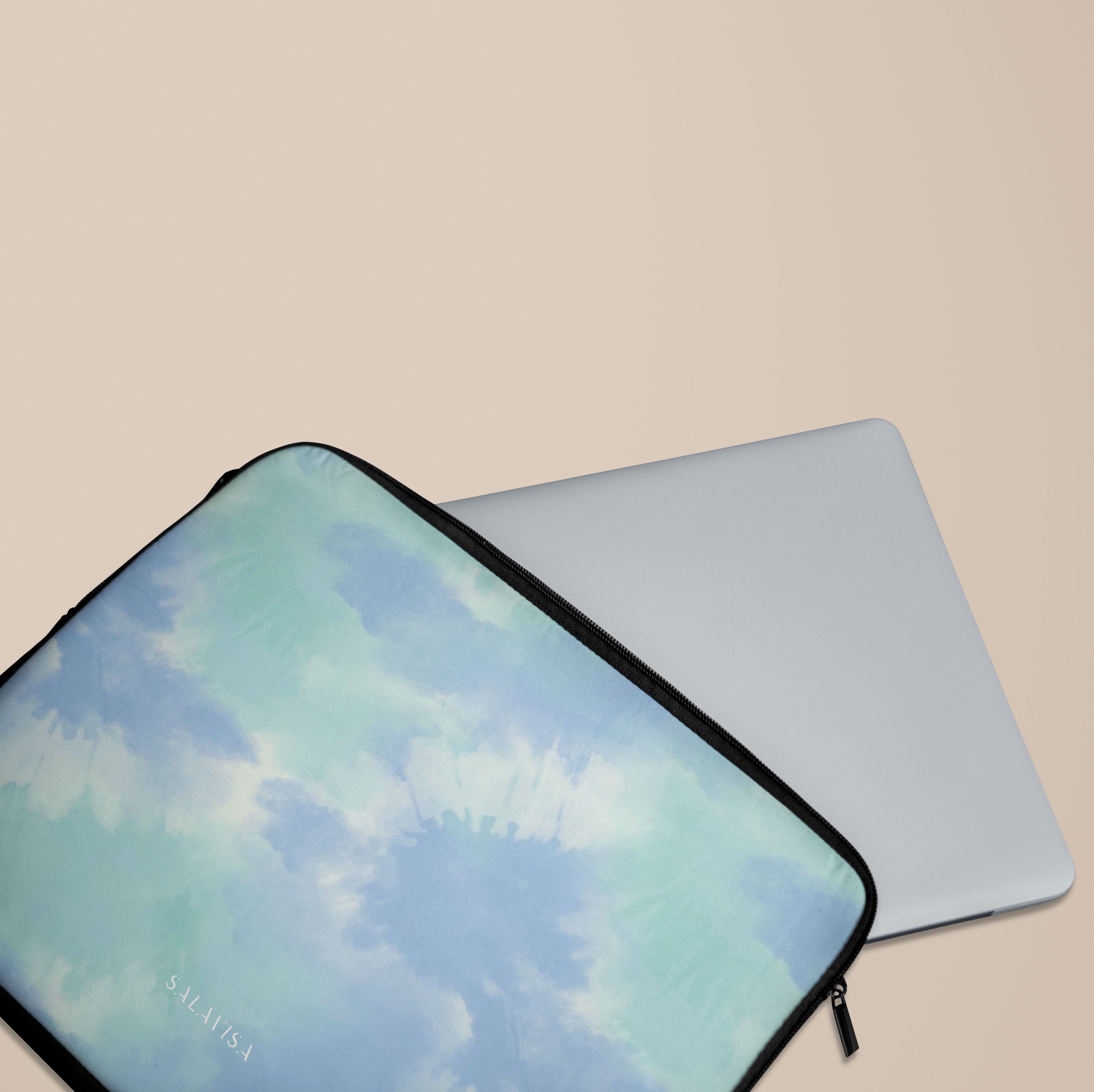 Ocean Green Tie Dye Laptop Sleeve - 13 Inch Waterproof Neoprene Case for MacBook Air/Pro - Perfect for Work, School & Travel Accessories