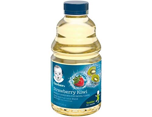 Gerber Water & Fruit Toddler Juice Blend - Strawberry Kiwi Flavor, 32oz Bottles (Pack of 6) | Healthy Hydration for Kids | Perfect for Daycare, Lunchboxes & On-the-Go Snacks