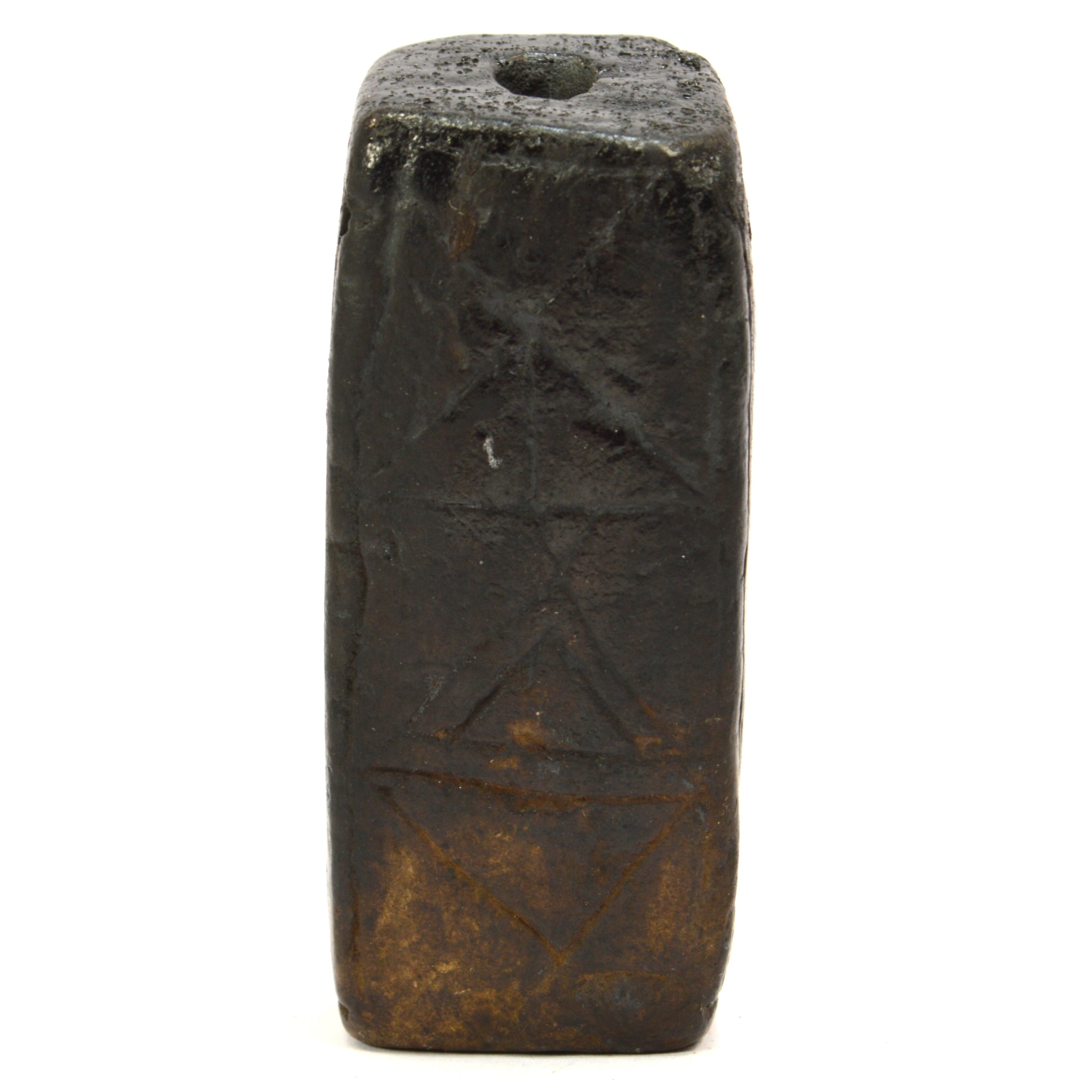 Ancient Steatite Smoking Pipe with Primitive Effigy & Intricate Incised Symbols - Unique Handcrafted Artifact for Collectors & Ritual Use
