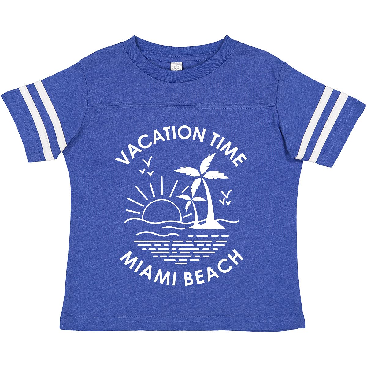 Inktastic Vacation Time in Miami Beach Toddler T-Shirt - Cute Florida Travel Outfit for Boys & Girls - Perfect for Beach Trips, Family Vacations & Summer Adventures