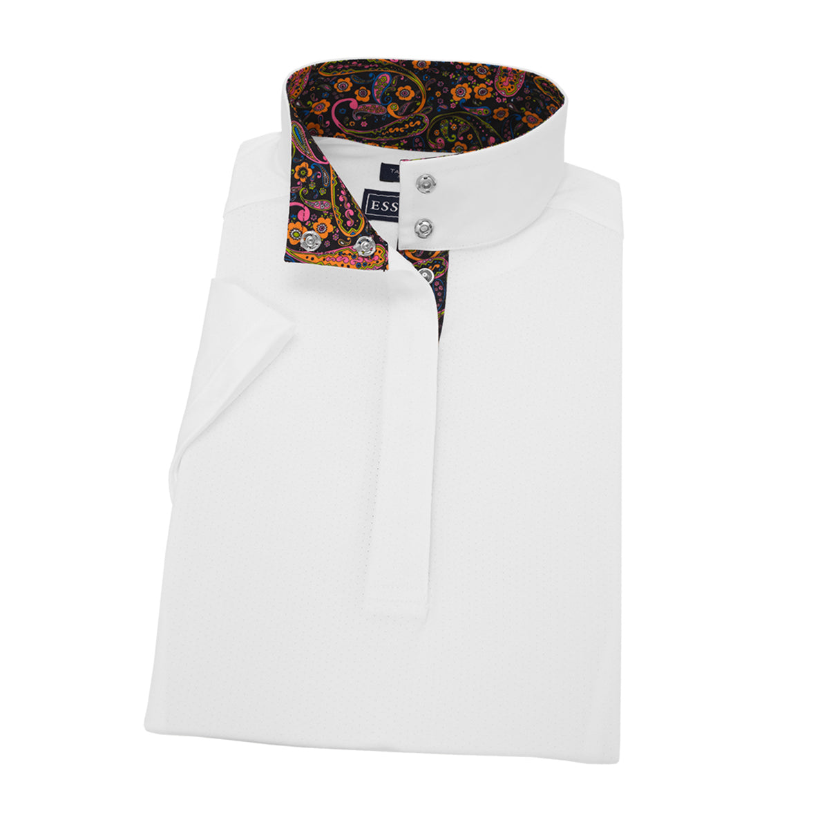Essex Classics Women's Stylish Paisley Print Short Sleeve Blouse - Perfect for Office Wear & Casual Outings