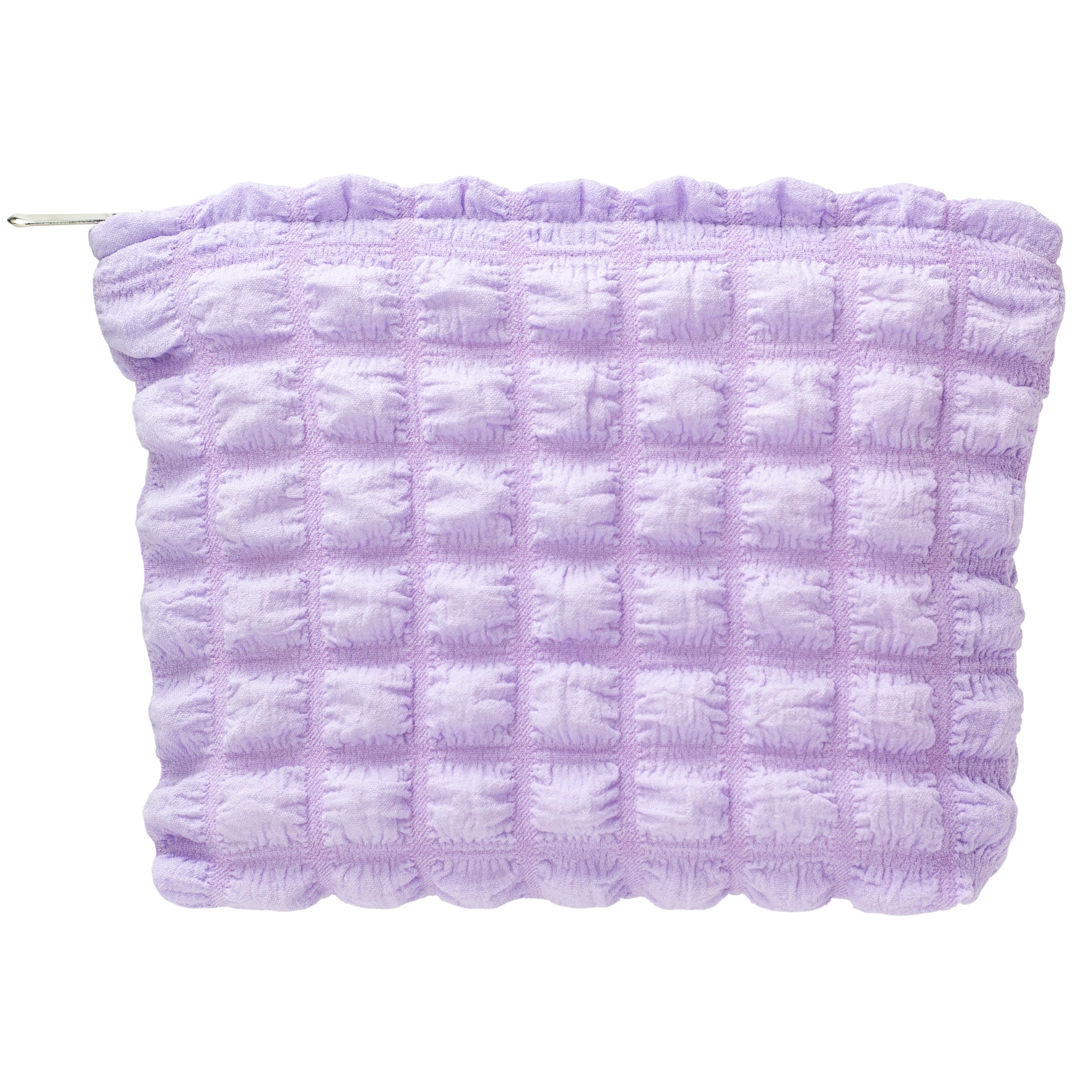 PAZIMIIK Large Floral Makeup Bag for Women - Cotton Canvas Cosmetic Organizer with Zipper Pouch - Perfect for Travel, Purse & Daily Use - Bubble Purple