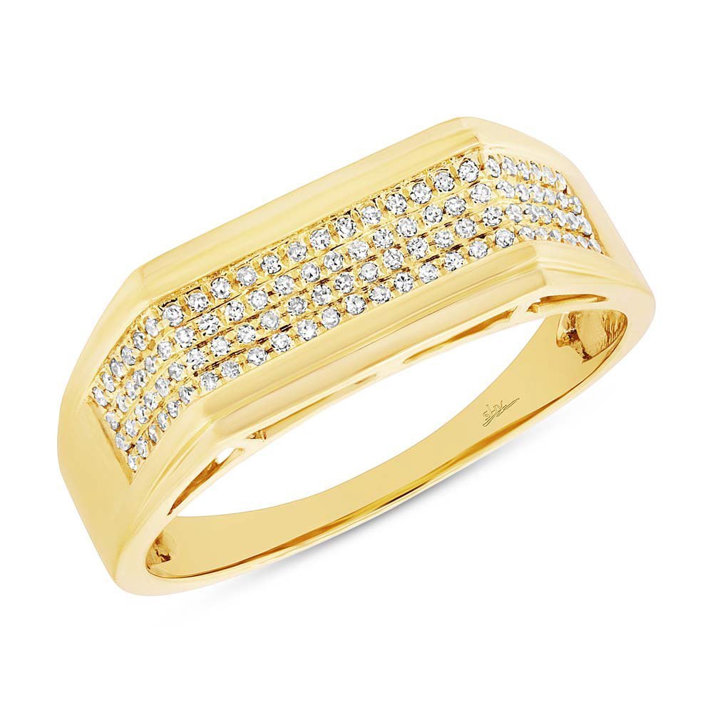 14KT Gold 0.24 CTW Diamond Men's Fashion Ring - Elegant Wedding Band, Anniversary Gift & Everyday Jewelry for Men