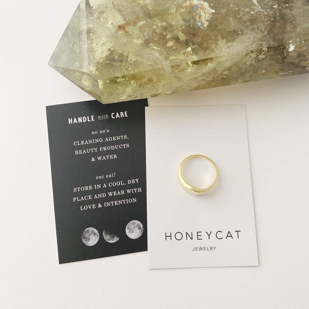 Honeycat Signet Ring for Women - Elegant Minimalist Jewelry in Gold, Rose Gold & Silver | Perfect for Everyday Wear, Gifts & Special Occasions