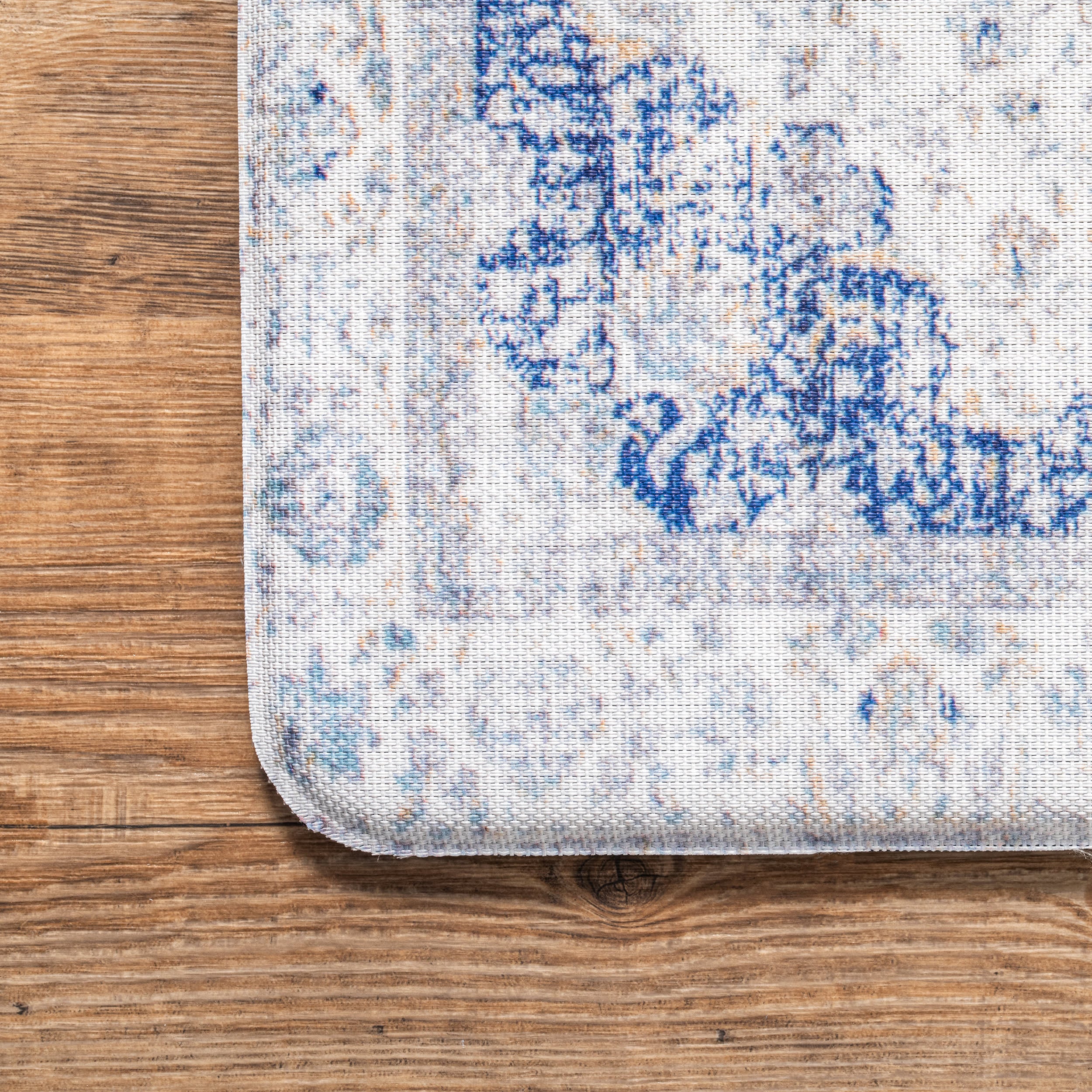 Distressed Persian Printed Anti Fatigue Kitchen Mat - Soft Comfort Floor Mat for Standing, Office & Home Use - Blue