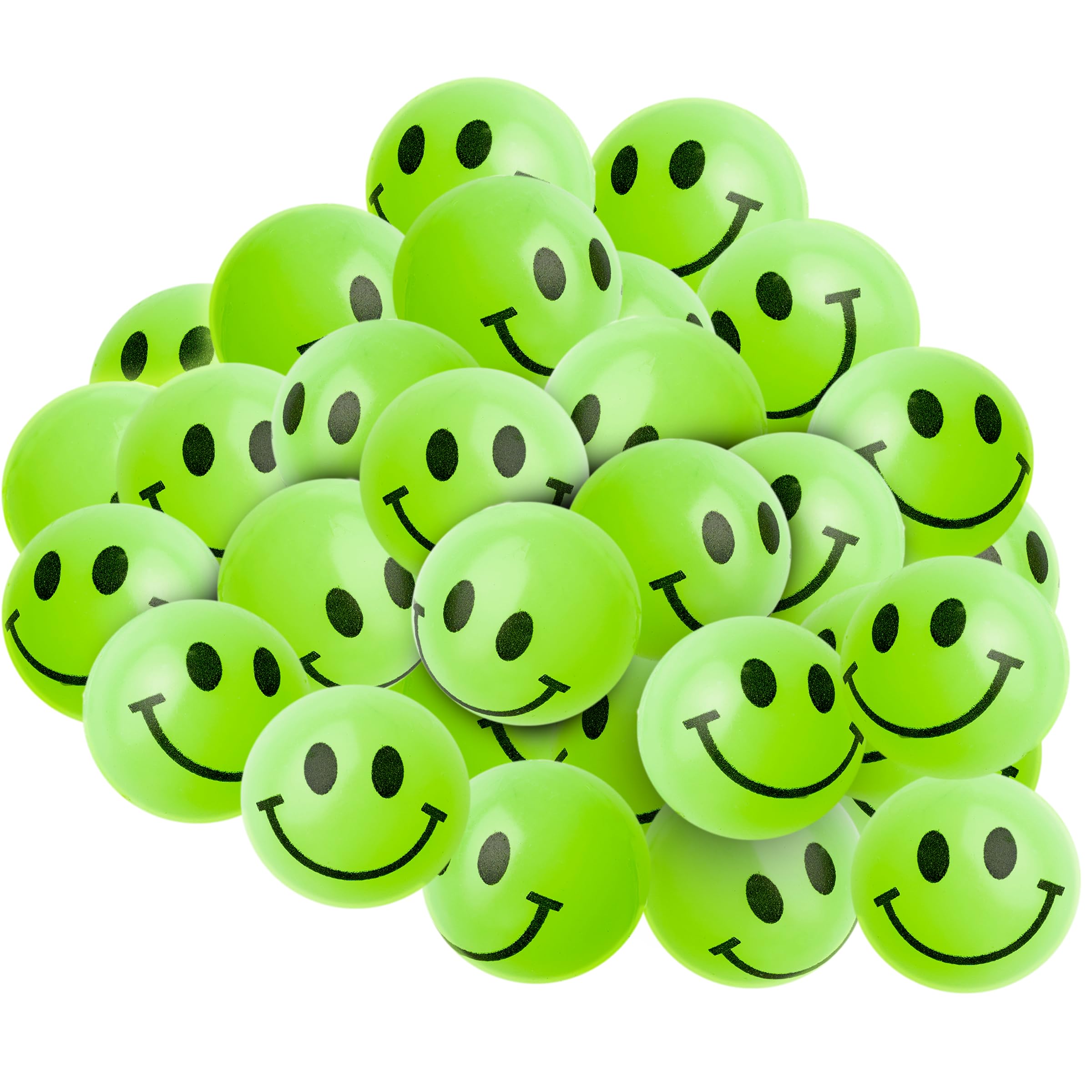 Glow in The Dark Bouncy Balls Bulk 144 Pcs (1 Inch/27mm) - High Bouncing Rubber Smile Face Balls for Kids, Party Favors, Vending Machines - Perfect for Birthday Parties, Carnival Prizes & Classroom Rewards