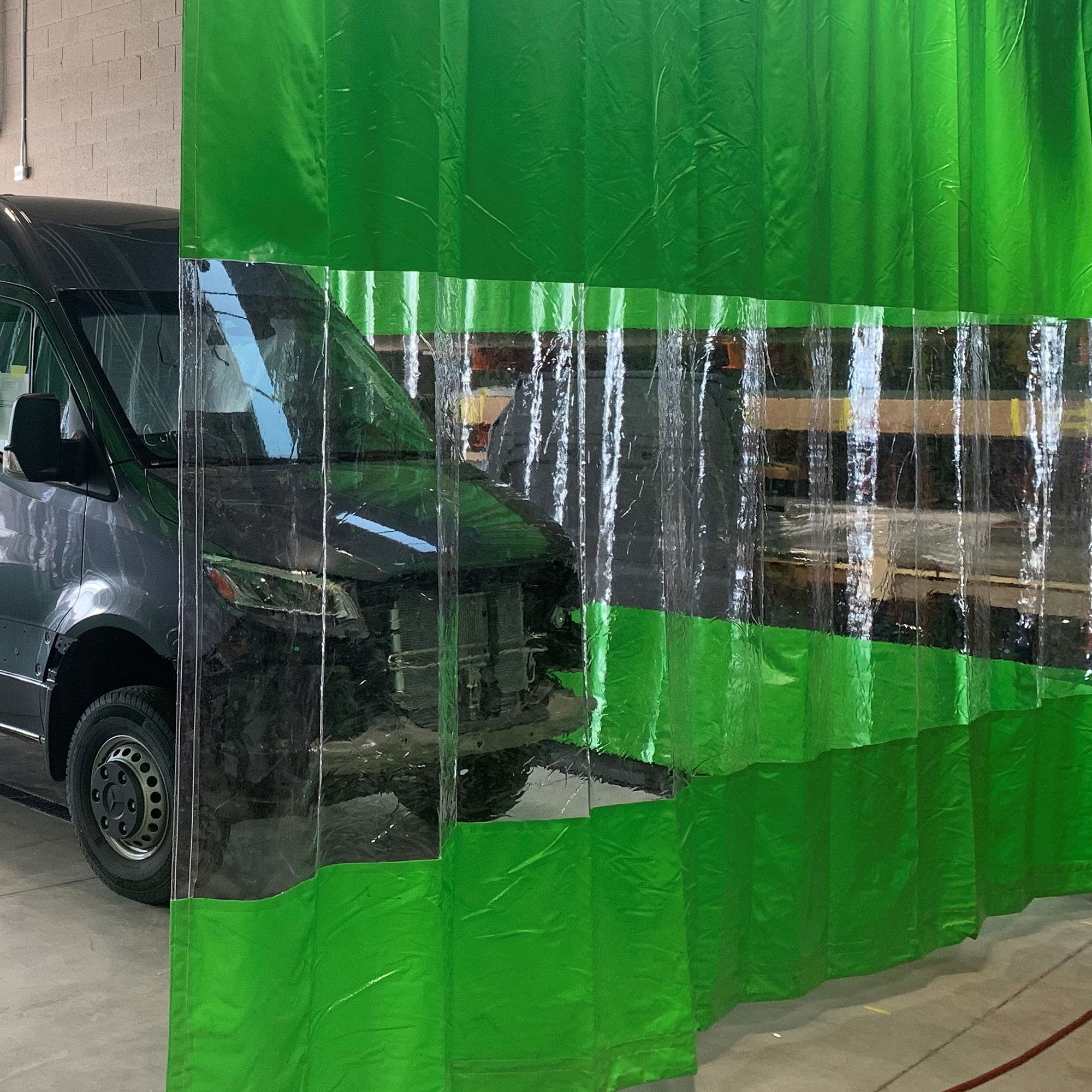 Heavy-Duty Industrial Wash Bay Curtains - Contain Overspray, Quick-Rolling & Easy to Clean - Ideal for Car Wash Bays, Truck Wash Stations & Industrial Cleaning Areas