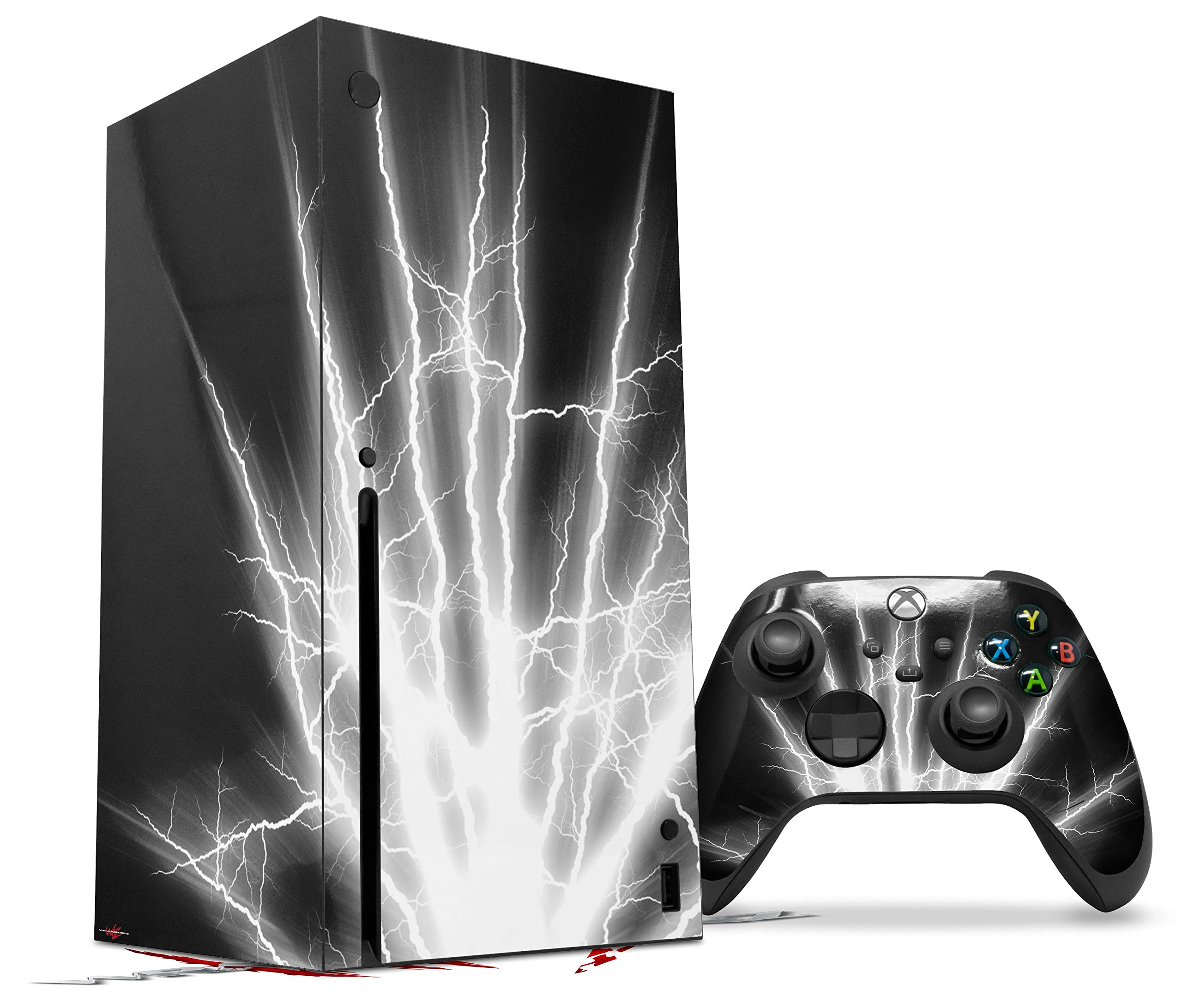 Premium WraptorSkinz Vinyl Skin Decal for XBOX Series X Console & Controller - Lightning White (GAMING CONSOLE NOT INCLUDED) | Custom Protective Wrap for Enhanced Gaming Experience & Console Personalization