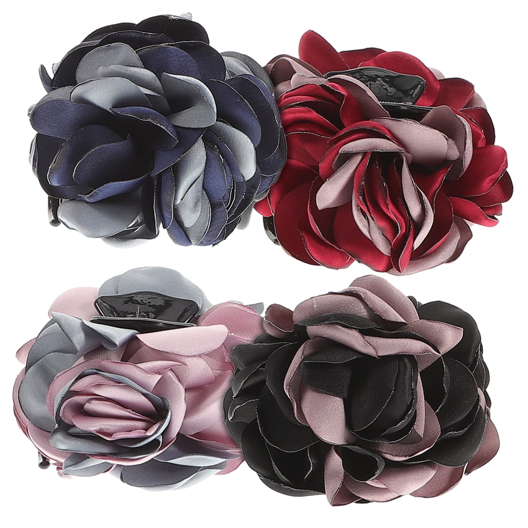 Beavorty 4 Pcs Vintage Flower Hair Claw Clips for Women - Strong Grip Barrettes for Thick Hair Styling, Hair Jewel Accessories - Perfect for Parties, Weddings & Everyday Elegance