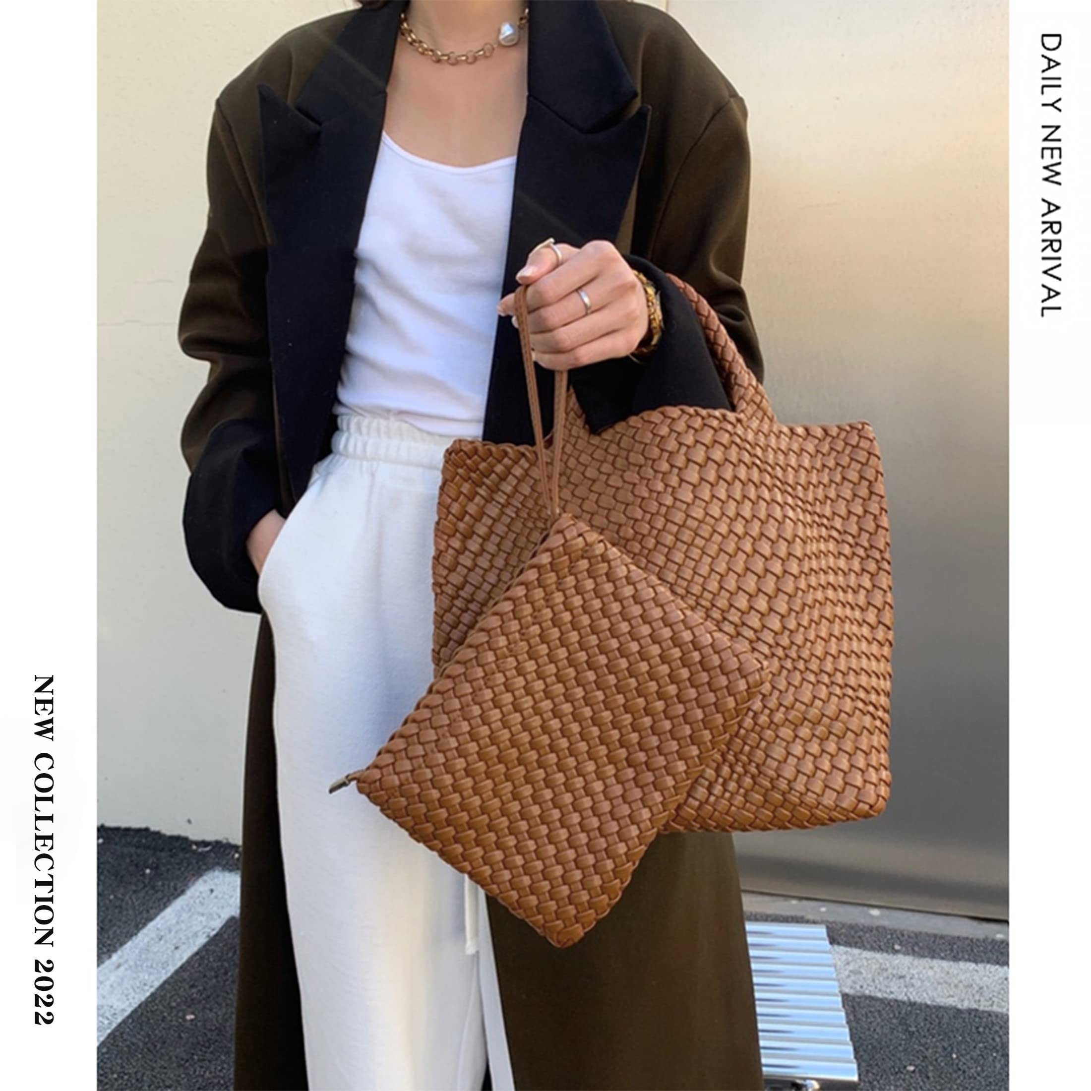 Eco-Friendly Vegan Leather Tote Bag for Women - Large Capacity Travel & Shopping