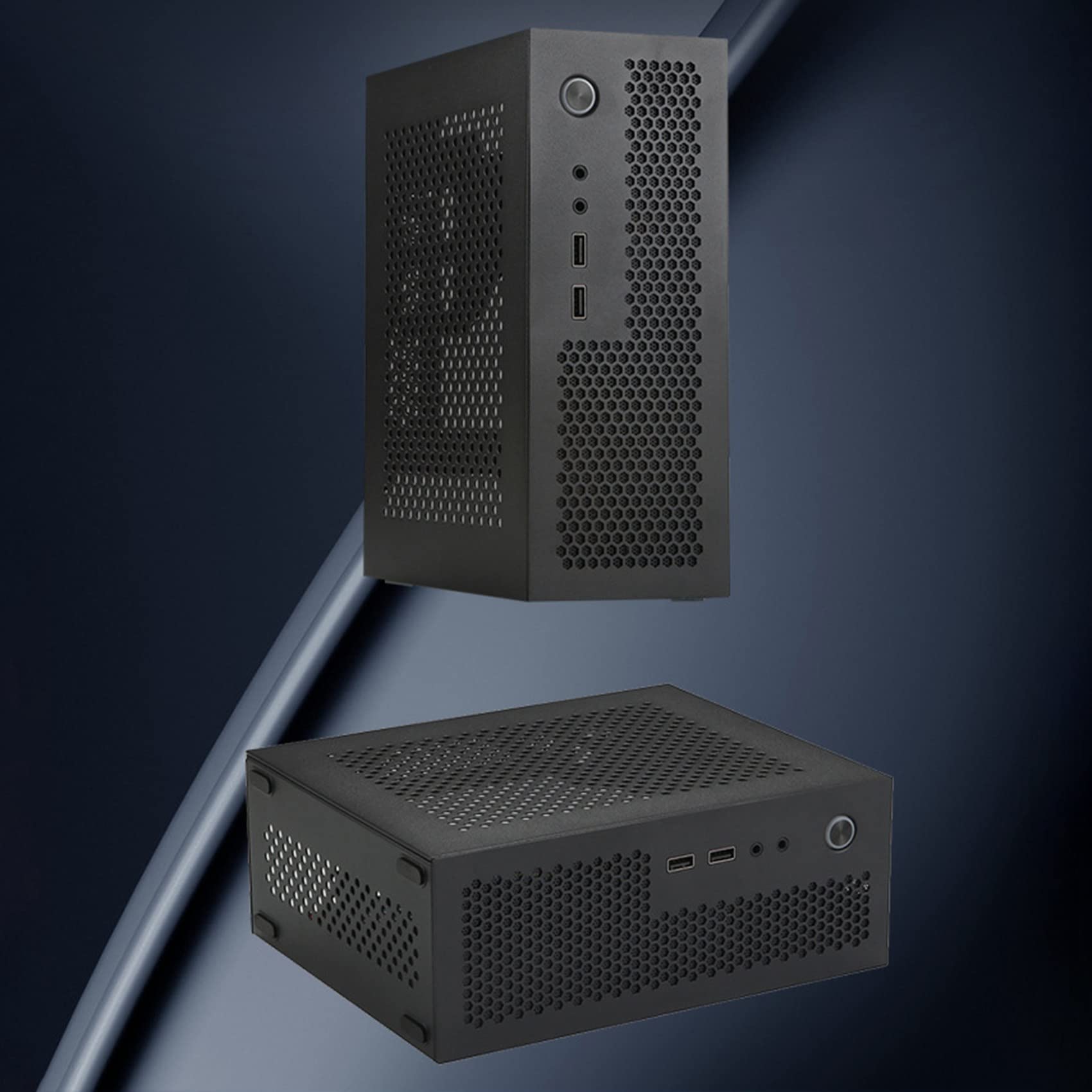 Myhoomowe A09 Mini ITX PC Case - Compact Gaming Computer Chassis for Home & Office, USB 2.0 Ports, Sleek Black Design - Perfect for Small Space Setups, HTPC Builds & Desktop Gaming Rigs