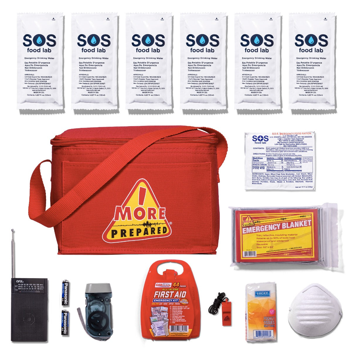1 Person Survival Kit in Cooler Bag - Emergency Preparedness Gear for Outdoor Adventures, Camping & Hiking - Compact First Aid & Survival Equipment