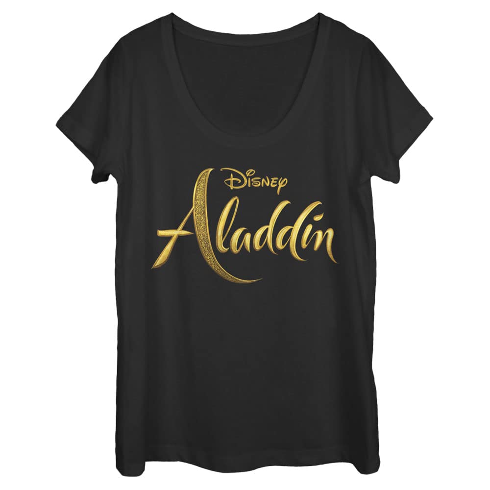 Disney Aladdin Live Action Logo Women's Short Sleeve T-Shirt - Casual Cotton Tee for Disney Fans, Movie Lovers & Everyday Wear