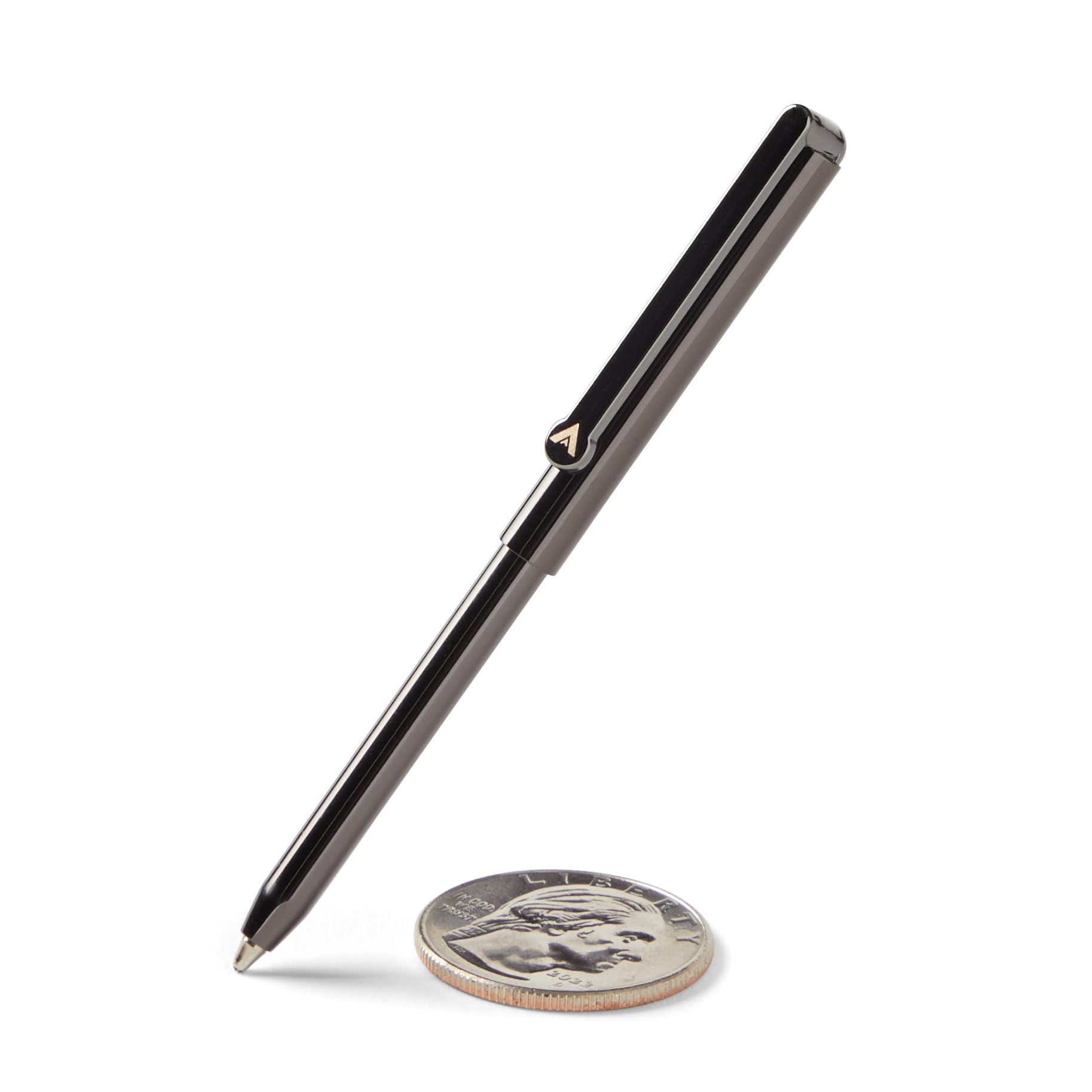 Allett Micro Pen - Slim Ballpoint Pen with Stainless Steel Body & Replaceable Ink Cartridge | Compact Wallet Pen for Men & Women | Perfect for Pocket, Purse, Planner, Passport & Everyday Carry (EDC)