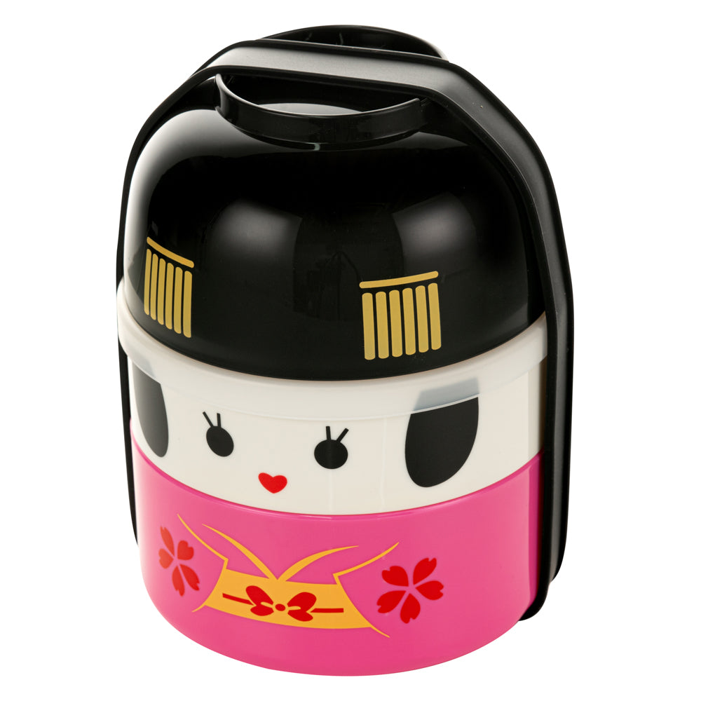 Bento Tek 22 oz Maiko Kokeshi Bento Box - 2 Tier Japanese Lunch Box with Lid (4.25