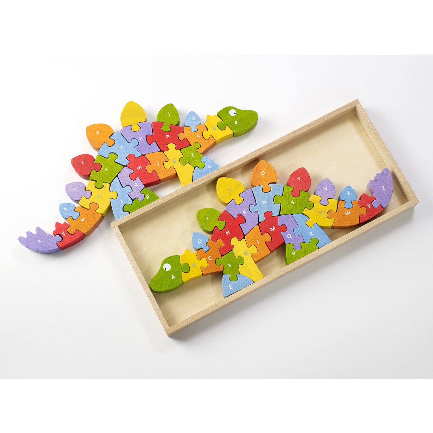 BeginAgain Dinosaur A to Z Puzzle - Alphabet Learning Toy for Kids | Educational Wooden Dinosaur Puzzle for Preschoolers | Perfect for Classroom, Homeschool & Birthday Gifts