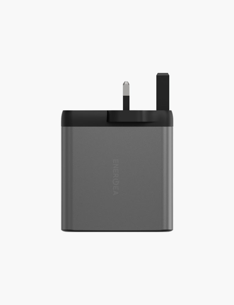 AmpCharge GaN100 Fast Charger with 2 USB-C & 1 USB-A Ports - UK Plug | Compact & Powerful Charging for iPhone, Android, iPad, Laptop | Perfect for Travel, Home & Office Use