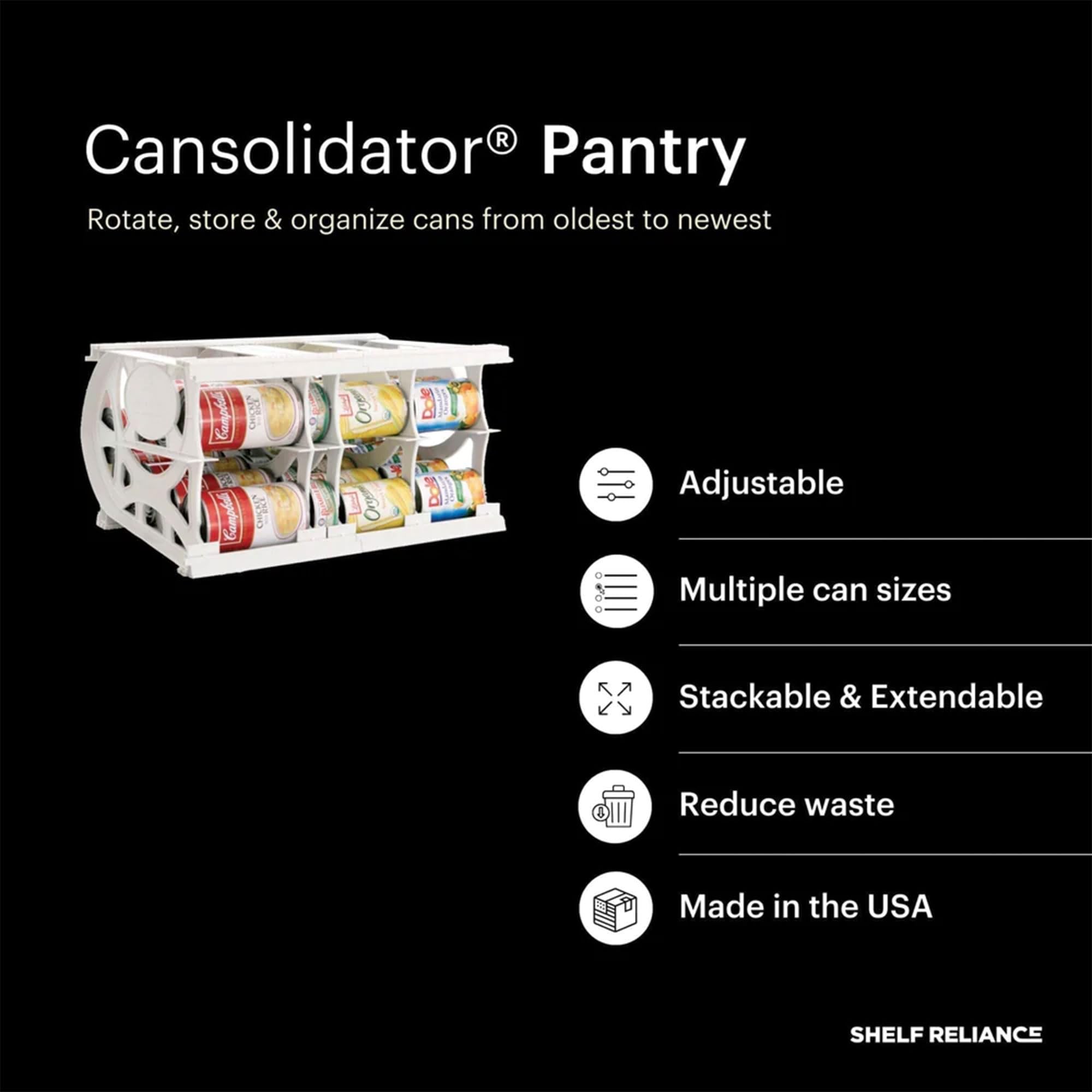 2 Pack Shelf Reliance Can Organizer - Pantry Storage Rack for Canned Food & Goods (Holds 40 Cans) - Perfect for Kitchen, Pantry & Emergency Food Storage Organization