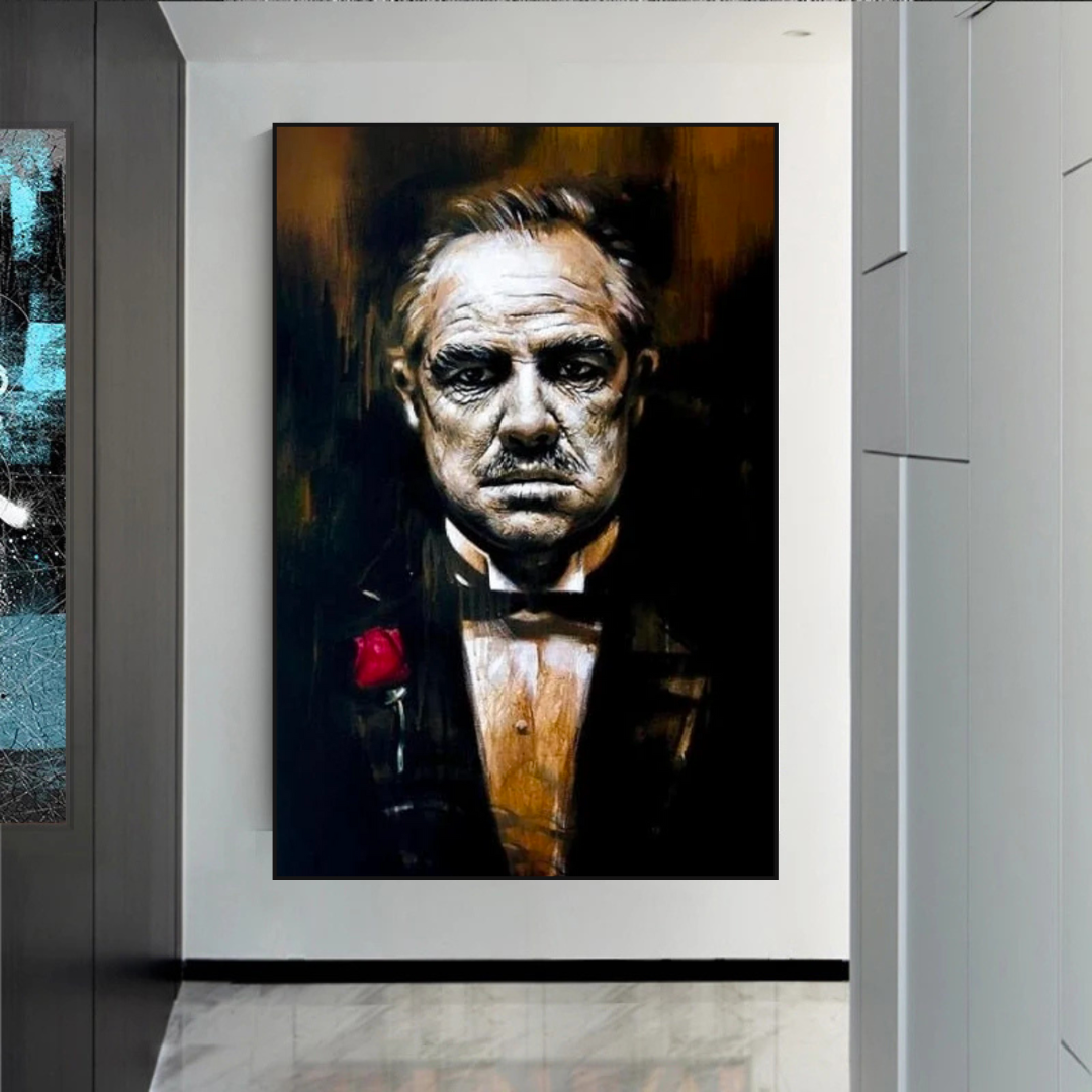 The Godfather Movie Canvas Wall Art - Iconic Film Poster Print for Home & Office Decor - Perfect for Living Room, Bedroom, or Man Cave