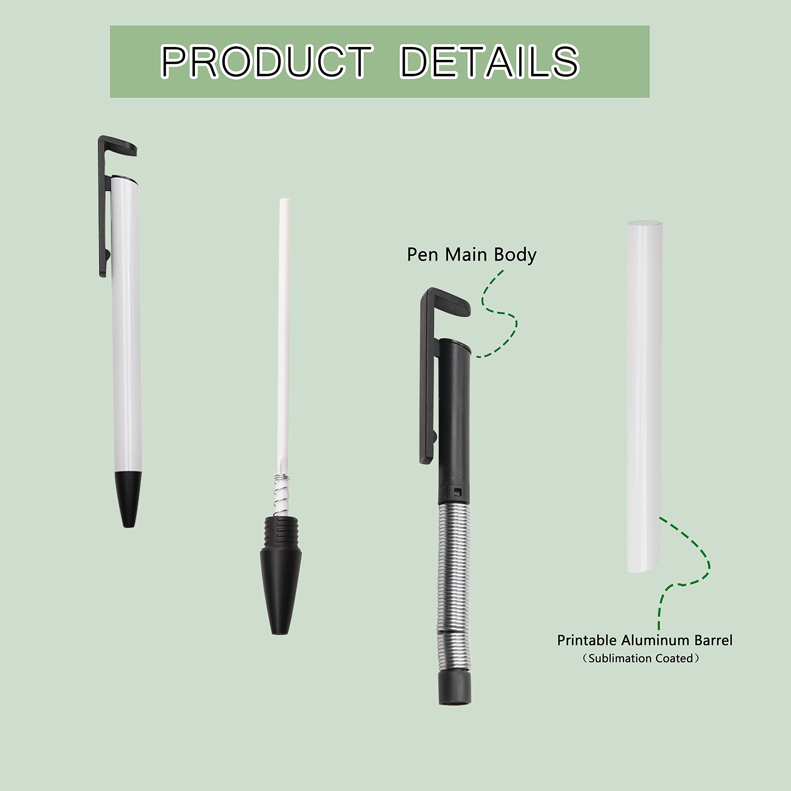 Custom Sublimation Pens - 30 Pack White Aluminum Ballpoint Pens with Shrink Wrap & Clip for DIY Printing | Perfect for School, Office & Craft Projects | Personalized Stationery Supplies for Gifts & Promotions