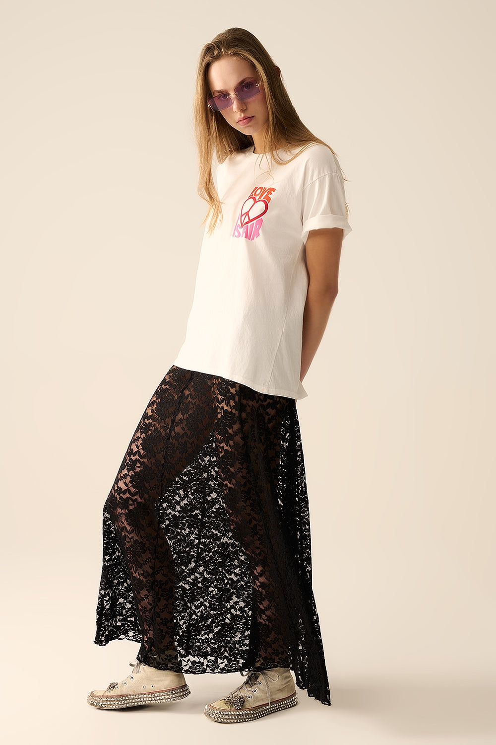 Trendy Black Lace Long Skirt for Women - Elegant & Stylish for Parties, Weddings & Evening Events