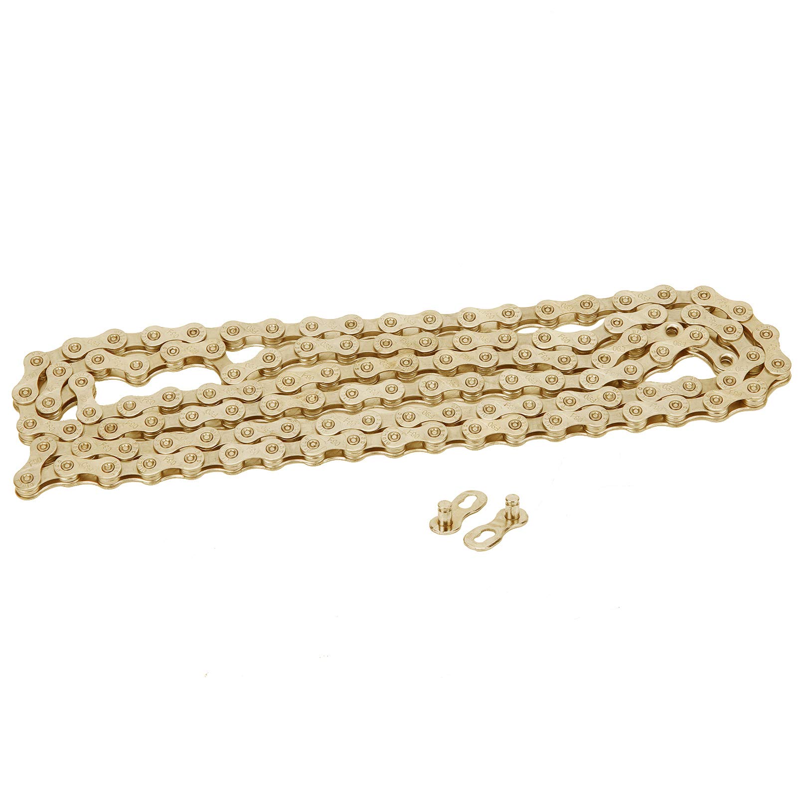 Dilwe 9-Speed Steel Bike Chain for Mountain, Road, Folding & Hybrid Bikes - Gold | Durable & Smooth Shifting for Commuting, Trail Riding & Urban Cycling