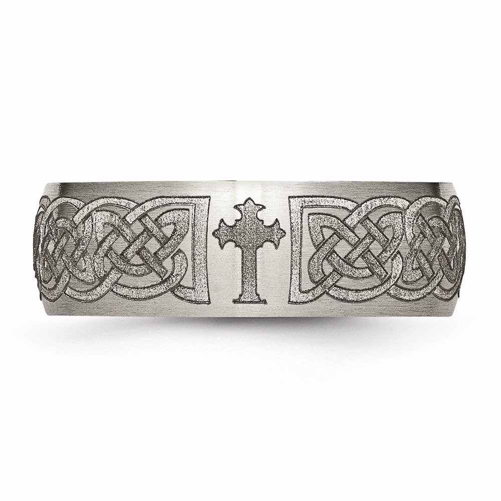 Titanium 8mm Laser Engraved Wedding Band Ring for Men & Women - Size 7.5 - Diamond2Deal - Perfect for Engagement, Anniversary & Everyday Wear