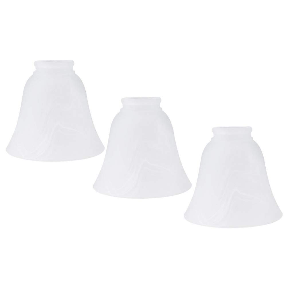 DOITOOL 3-Pack Frosted Glass Bell Chandelier Shades - E27 Interface Lamp Covers for Ceiling Fan Lights, Wall Lights & Pendant Fixtures - Elegant Lighting for Living Room, Bedroom & Dining Room Decor