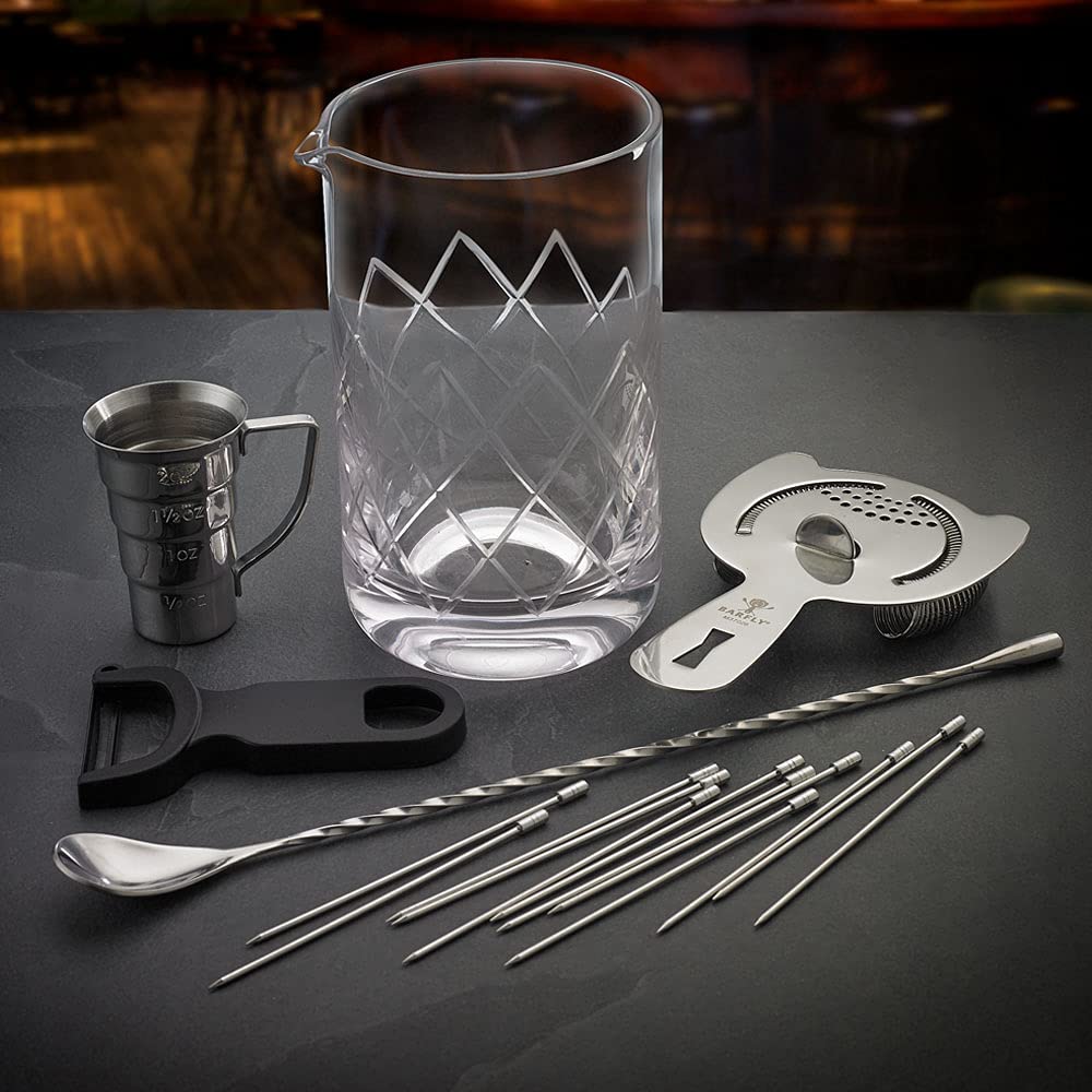 Barfly Stainless Steel Cocktail Kit - Professional Stirred Martini Mixing Set for Home Bars & Parties | Perfect for Crafting Classic Cocktails & Entertaining Guests