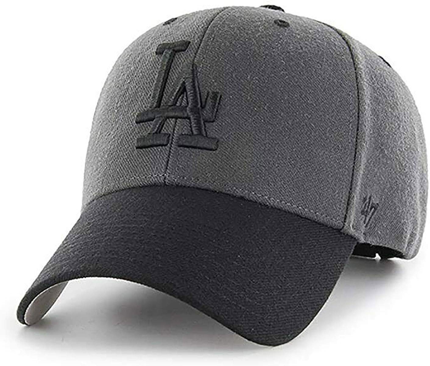 47 Brand LA Dodgers MVP Adjustable Hat - Charcoal Grey & Black Baseball Cap for Men & Women - Perfect for Games, Fan Gear, and Casual Wear