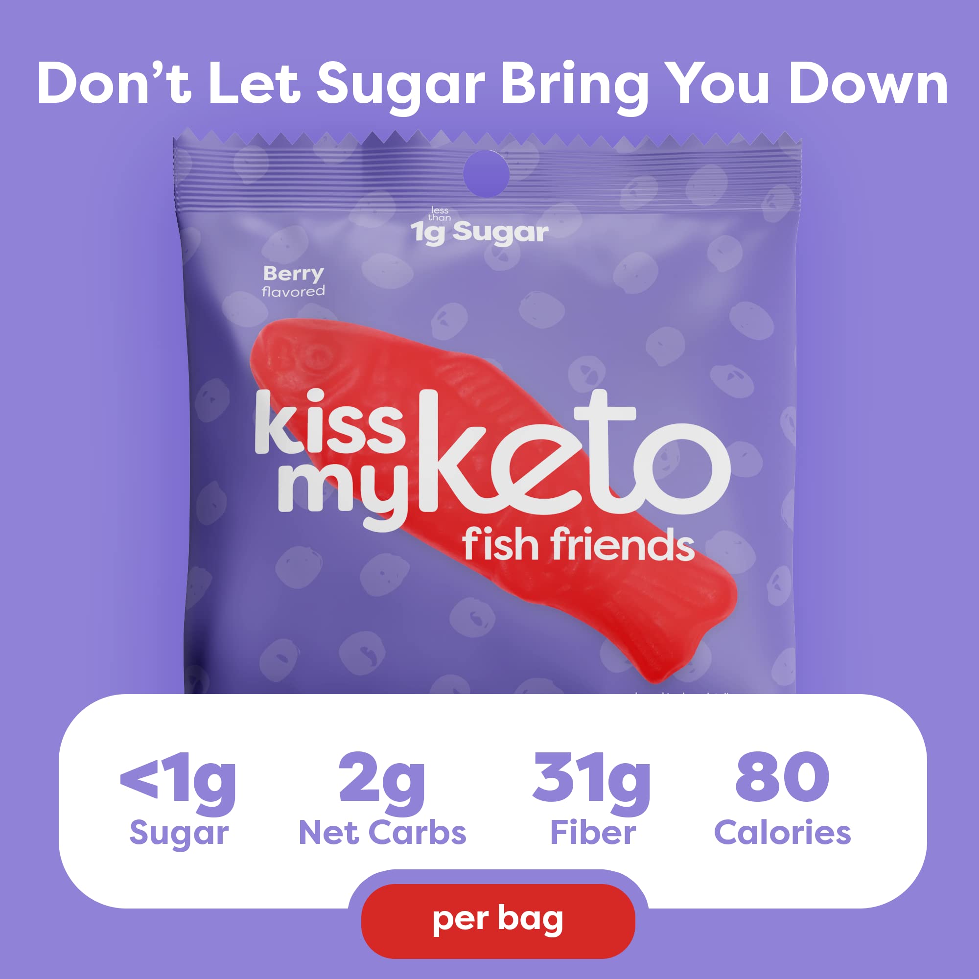Keto Gummy Candy - Low Carb Vegan Snack Pack for Fitness & Diet (24-Pack)