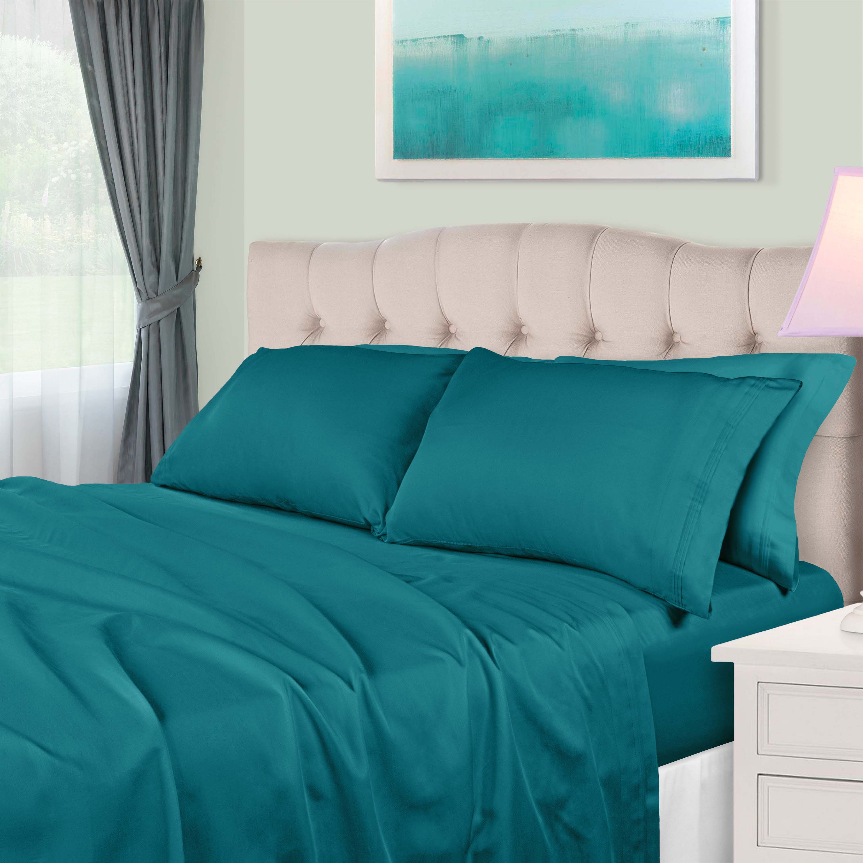 Premium 650 Thread Count Egyptian Cotton Sheet Set - Eco-Friendly, Breathable & Hypoallergenic - Perfect for Luxury Bedding & Hot Sleepers