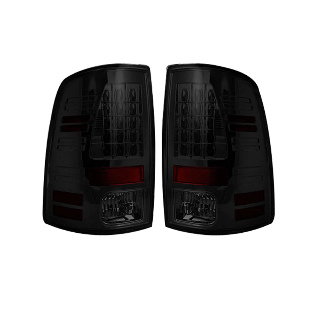 Dodge RAM 2500/3500 2010-2018 LED Tail Lights - Smoked Black Replacement for OEM Halogen | Enhanced Visibility & Style for Pickup Trucks