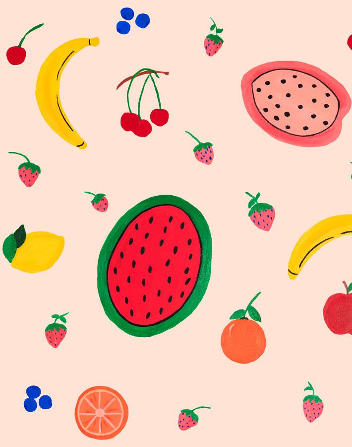 Fruit Punch Wallpaper by Carly Beck - Peach Floral Peel and Stick Wallpaper for Kitchen, Bedroom, Nursery Decor - Perfect for Home Renovation & DIY Projects