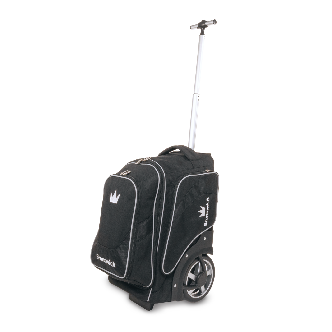 Brunswick Charger 2 Ball Bowling Bag with Wheels - Durable Rolling Bowling Ball Carrier for League & Tournament Play - Perfect for Bowling Enthusiasts & Pro Players