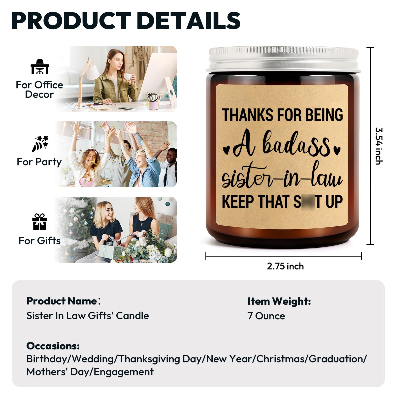 Thoughtful Sister-in-Law Gifts for Birthday, Engagement, Wedding & Mother's Day - Unique Presents for Women, Best Friends & Family (Elegant Brown Gift Box) - Perfect for Special Occasions & Heartfelt Surprises