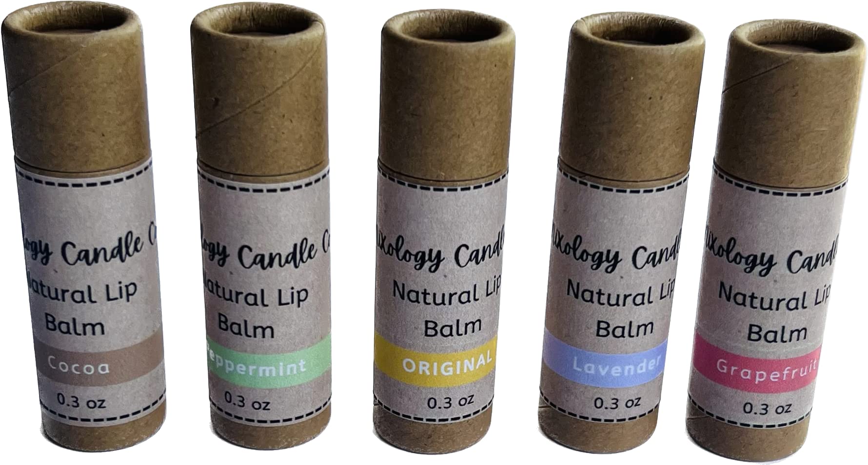 Organic Lip Balm Set of 5 - Moisturizing & Nourishing (Original, Mint, Cocoa, Lavender, Grapefruit) - All-Natural Ingredients for Soft Lips - Perfect for Daily Hydration, Gifts & Travel