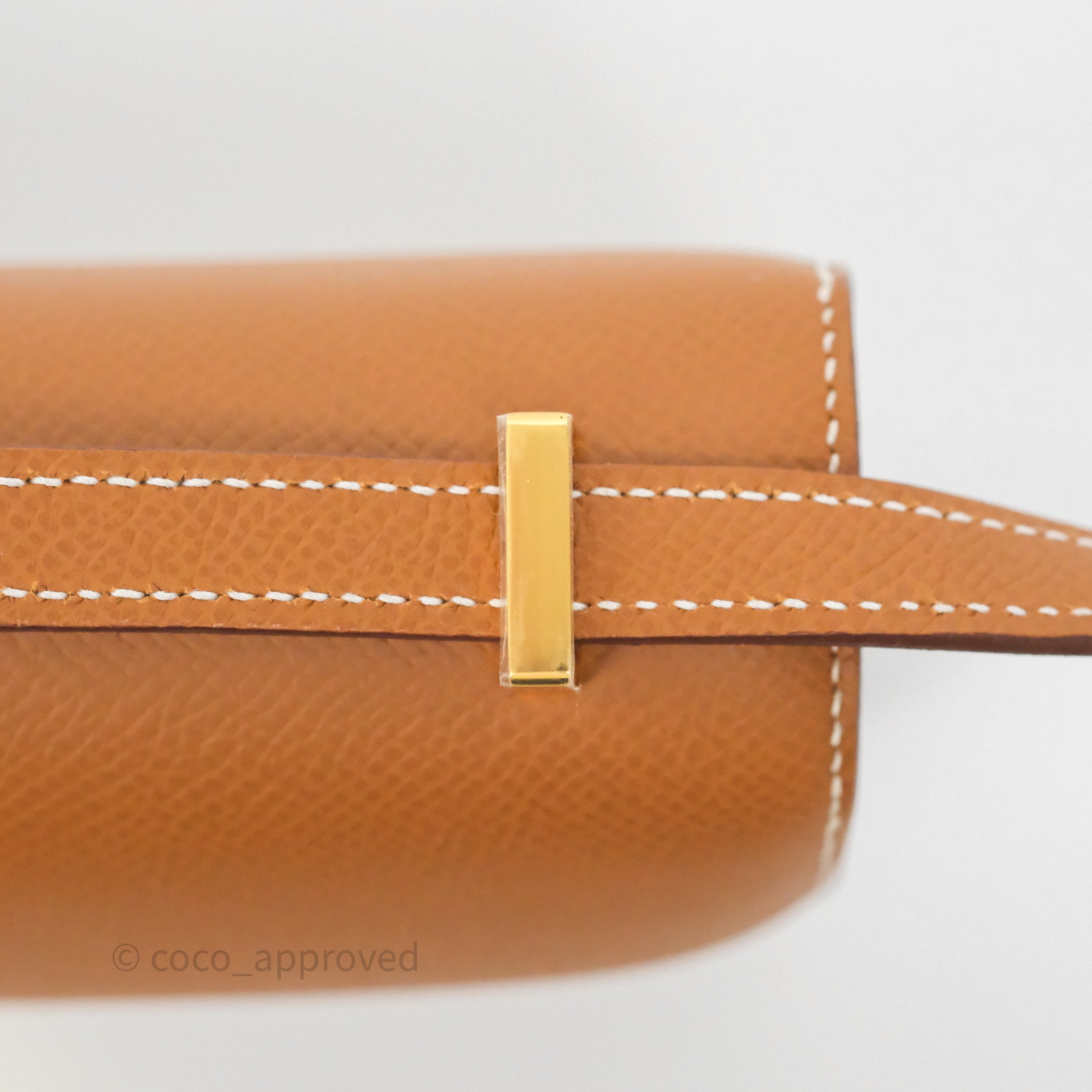 Authentic Hermès Constance Elan 37 Bag in Gold Epsom Leather with Gold Hardware - Luxury Designer Handbag for Women | Perfect for Evening Events, Parties & Special Occasions