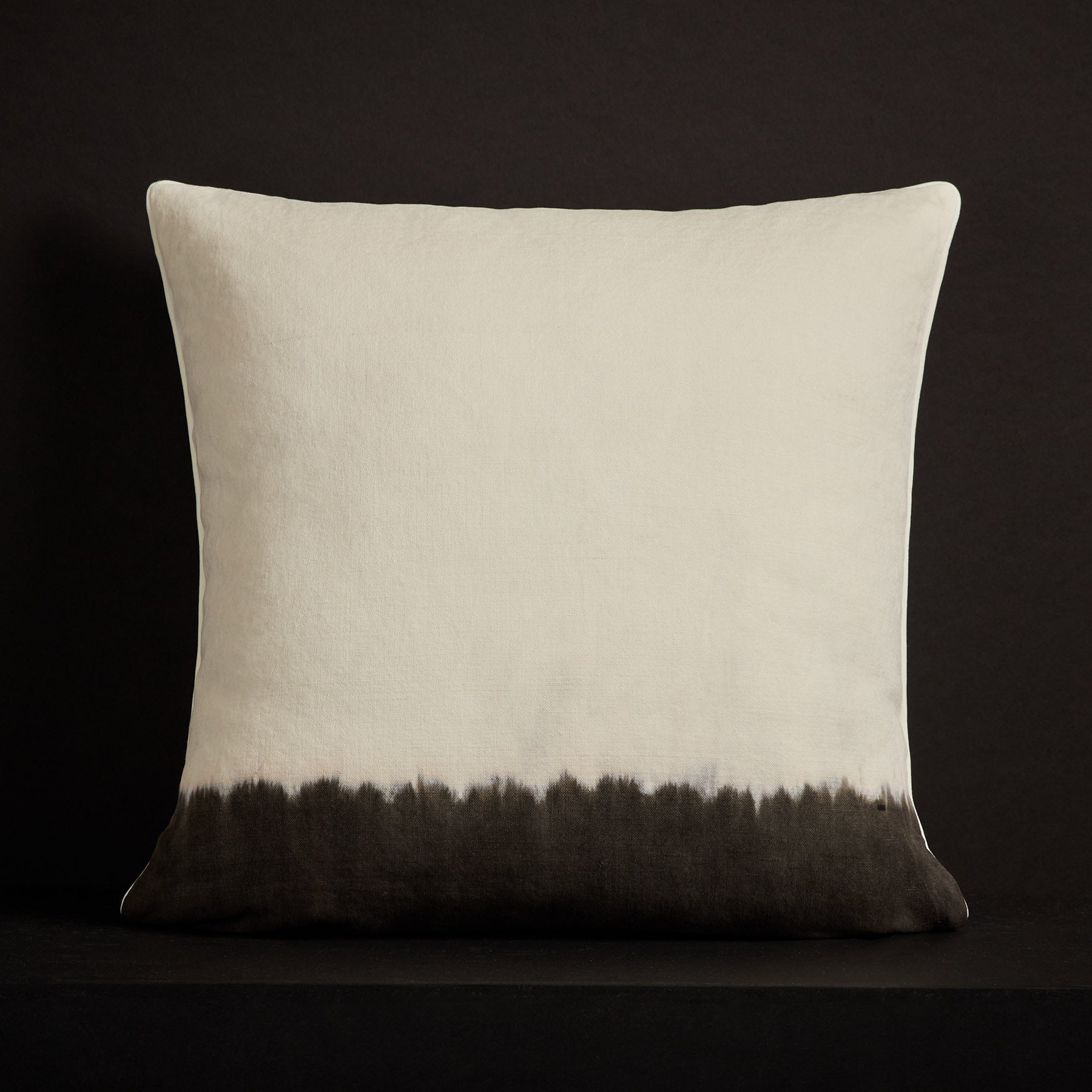 Dip Dye Pillow Cover - Oyster & Carbon Ombre Design | Soft Decorative Throw Pillow for Sofa, Bed & Home Decor