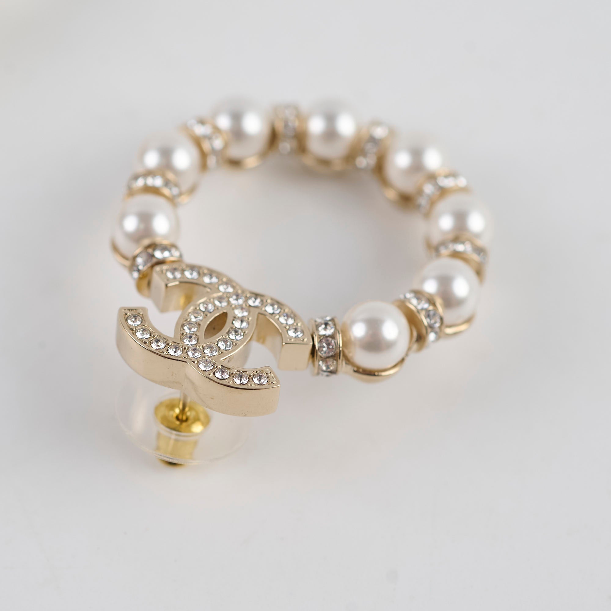 Chanel CC Logo Pearl Wreath Earrings - Luxury Fashion Jewelry for Women | Perfect for Parties, Weddings & Special Occasions