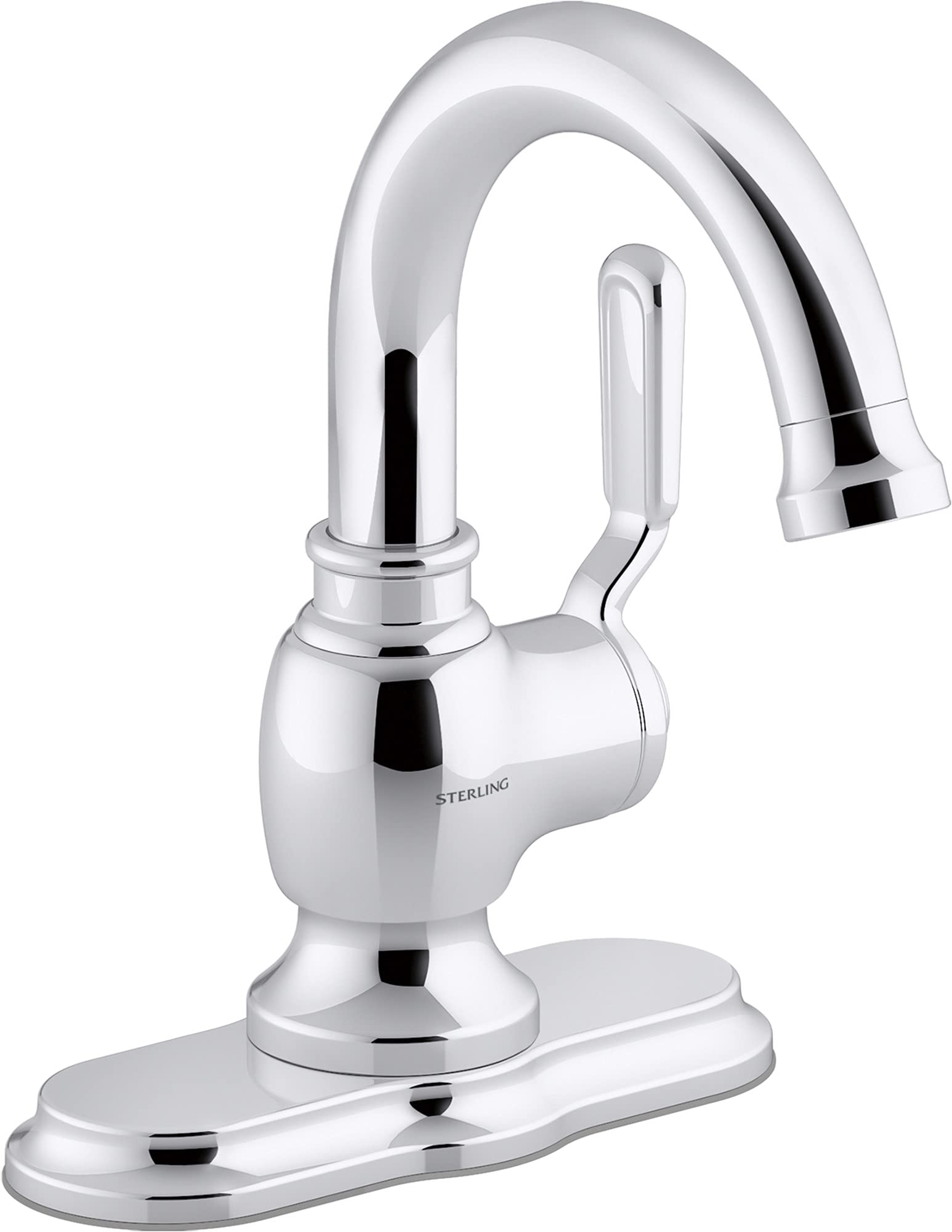 Ludington Single-Handle Bathroom Sink Faucet - Modern Waterfall Spout, Brushed Nickel Finish for Bathroom Vanity & Powder Room - Perfect for Home, Hotel & Commercial Use