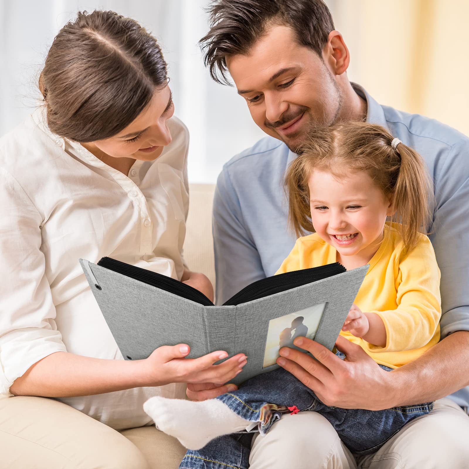 Premium Linen Photo Album 7x5 Inches (13x18cm) - 2 Pack, Mini Black Slip-In Pockets Holds 52 Photos, 26 Pages - Perfect for Baby, Wedding & Family Memories | Compact & Elegant for Home Décor, Gifts & Scrapbooking