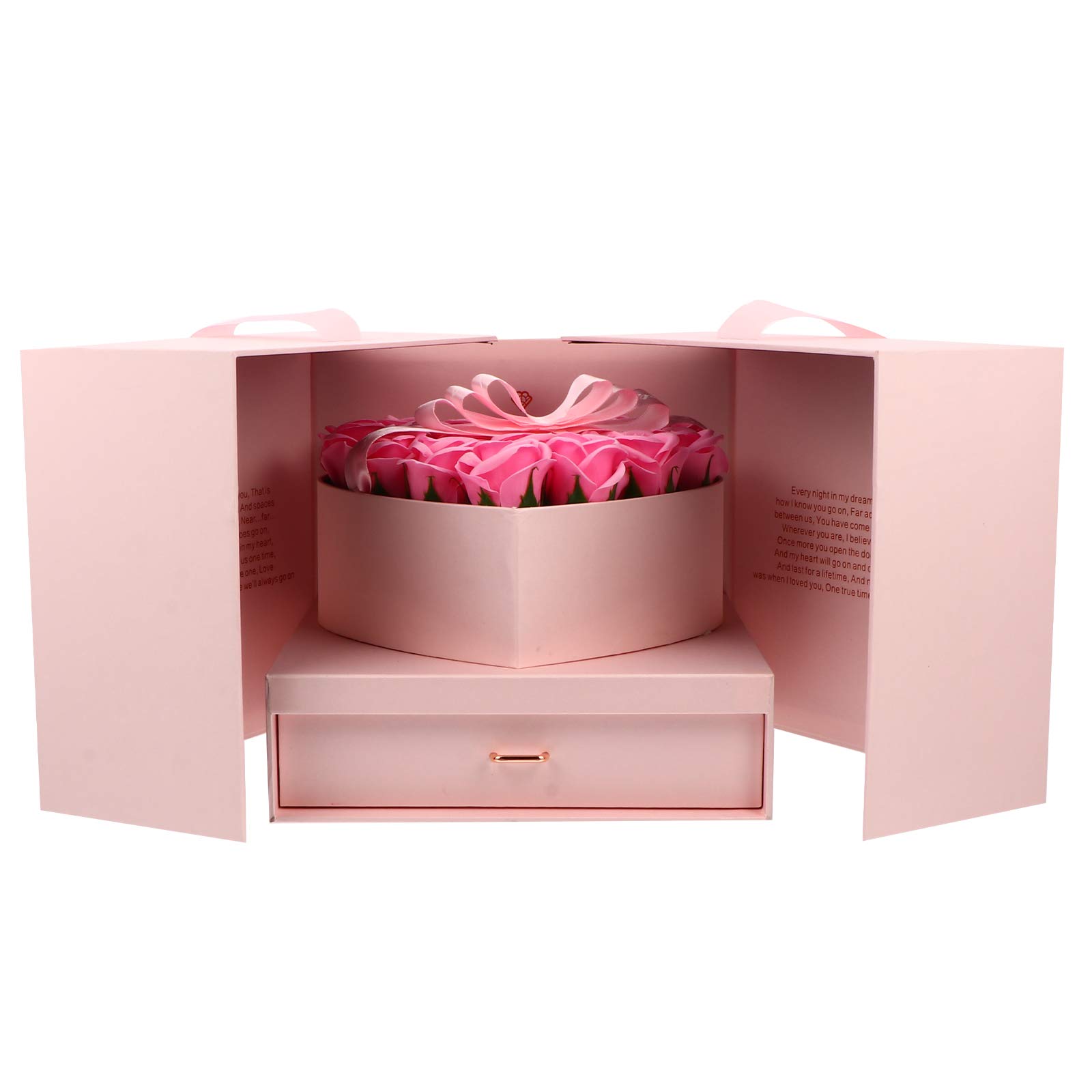 INOOMP 1 Set Soap Flower Gift Box - Pink Rose Birthday, Valentine's Day, Anniversary Present - Perfect for Romantic Surprises & Home Decor